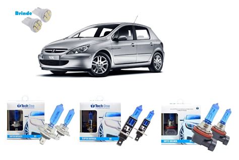 Kit Lâmpada Super Branca 8500k Peugeot 307 H7 H1 H11 R 82 99 em