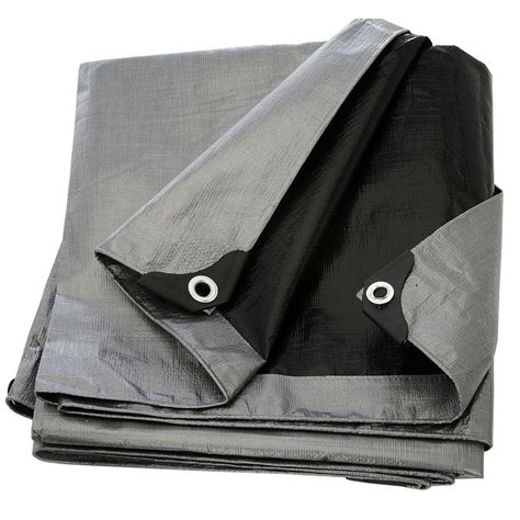 BOEN 12 Ft X 16 Ft Silver Black Heavy Duty Tarp ST 1216 The Home Depot