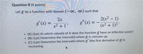 Solved Question Points Let G Be A Function With Domain Chegg