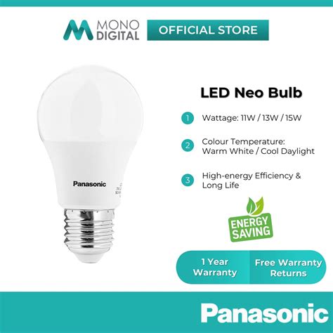 Panasonic LED Neo Bulb Energy Saving Warm White Cool Daylight