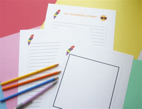 Printable Summer Story Writing Pages For Kids