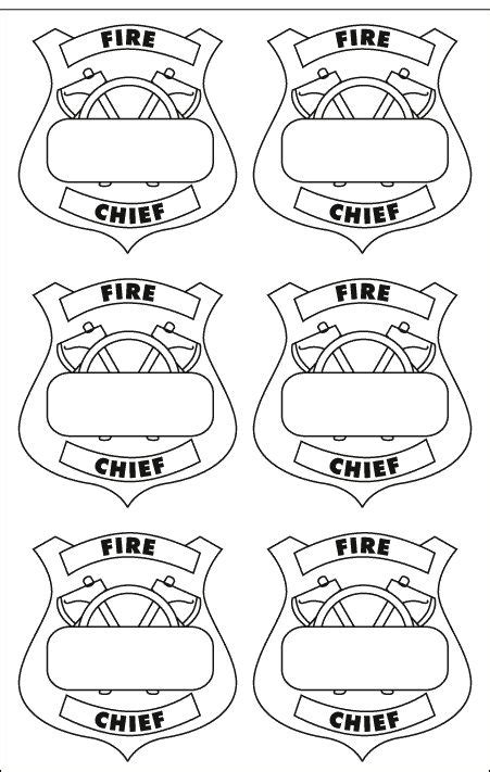 Printable Firefighter Badge Printable Fireman Badge Templates