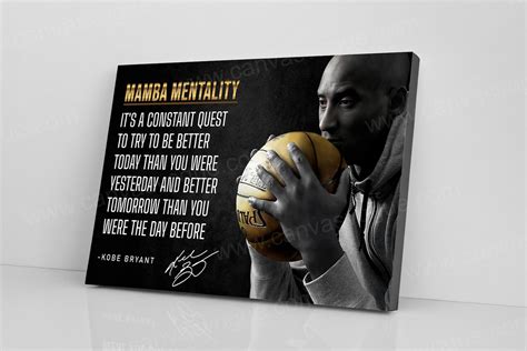 Mamba Mentality Canvas Wall Art Kobe Bryant Poster Black Etsy