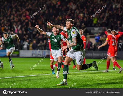 Goal Plymouth Argyle Defender Dan Scarr Celebrates Goal Make Sky