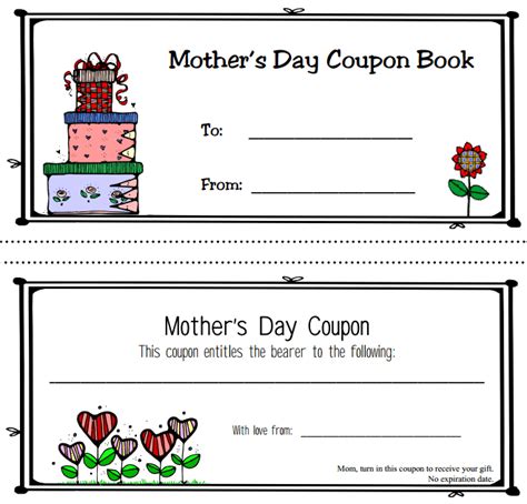 Free Printable Mothers Day Coupon Book Templates Mother S Day