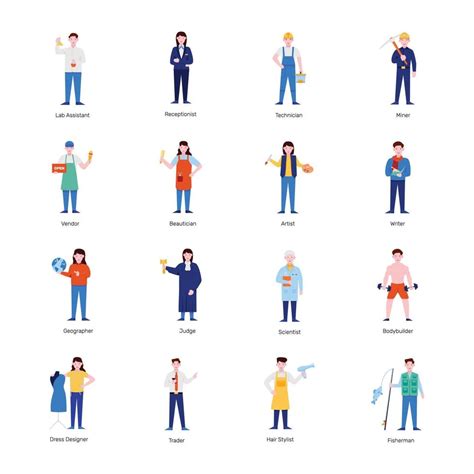 Professions Characters Illustrations Vectors Pack 15997165 Vector Art at Vecteezy