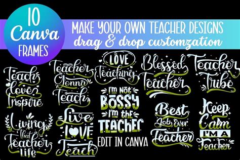 Customizable Teacher Canva Frames Graphic By Me 2 You Digitals