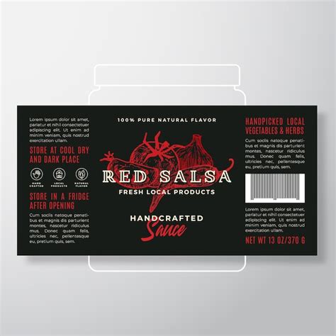 Plantilla De Etiqueta De Salsa De Salsa De Verduras Artesanales Diseño