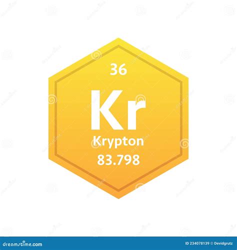 Krypton Symbol Chemical Element Of The Periodic Table Vector Stock