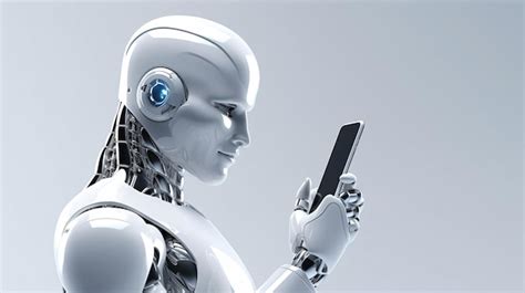 Premium Photo Artificial Intelligence Cyborg Or Robot With Blank