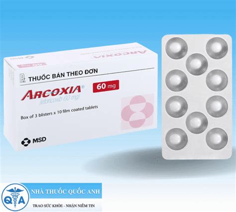 Thuốc Arcoxia 60mg MSD điều trị viêm khớp 3 vỉ x 10 viên