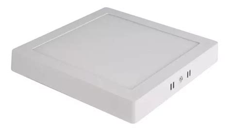 Plafon Panel Led 6w Aplicar Con Base Color Cuadrado Blanco Cálido en