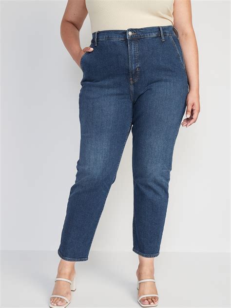 Extra High Waisted Sky Hi Straight Cropped Workwear Jeans For Women