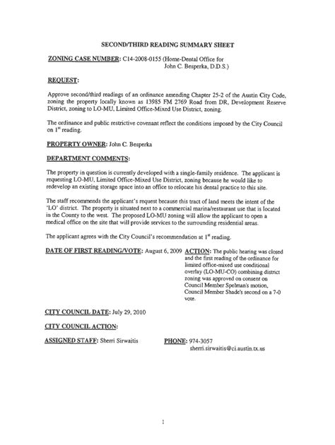 Fillable Online SECONIETHIRD READING SUMMARY SHEET ZONING CASE Fax