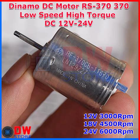 Jual Dinamo DC Motor RS370 RS 370 DC 12V 24V Low RPM High Torque