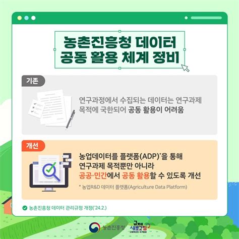 2024년 상반기 농촌진흥청 규제혁신 대표사례 전체 카드한컷 멀티미디어 대한민국 정책브리핑