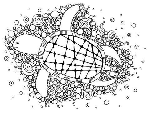 Tortue Des Mers Tortues Coloriages Difficiles Pour Adultes