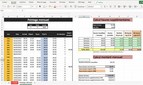 Mod Le De Planning Excel De Calcul D Heures De Travail Gratuit