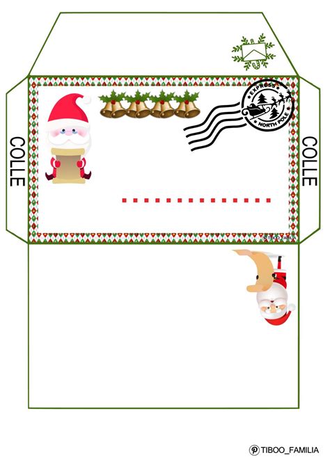 enveloppe père nöel Christmas envelopes Christmas letter template