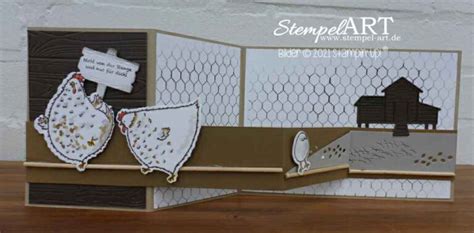 Team Blog Hop Eine Z Fold Card Mit Den Lustigen H Hnern Stempelart