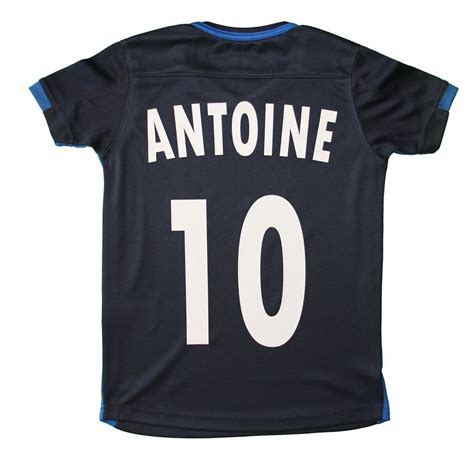 Maillot Foot Enfant Personnalisé Prénom Et Numéro Bleu Marine