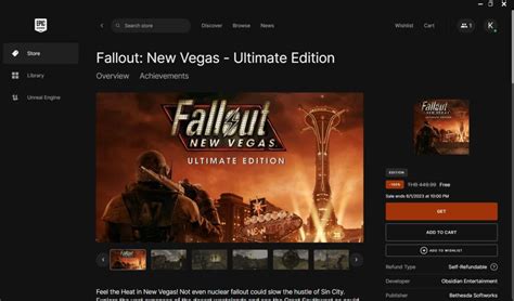 Fallout New Vegas Ultimate Edition แจกฟรีบน Epic Games Store แล้ว