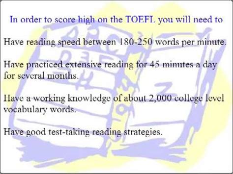 Toefl Ibt Reading Test Taking Strategies Youtube