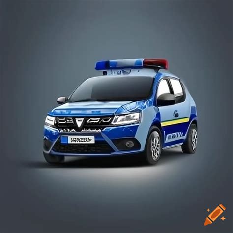 Dacia Logan Police Car With Multilingual Written On It