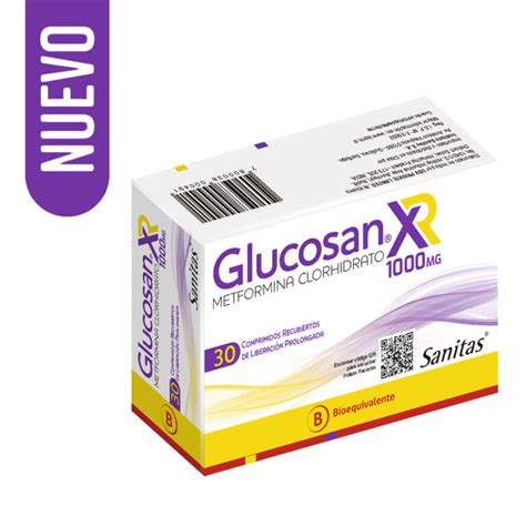 Glucosan Xr 1000mg Metformina X 30 Comprimidos Recubiertos Lp Farmatica