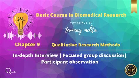 Basic Course In Biomedical Research Chapter 9 Qualitative Research