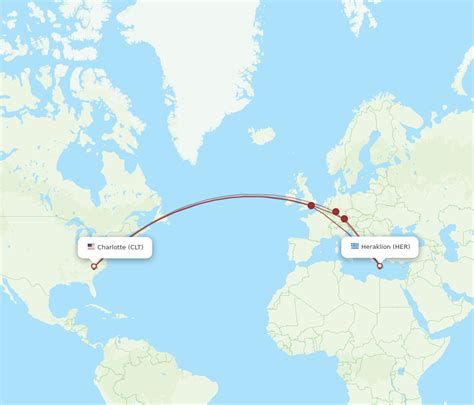 All Flight Routes From Charlotte To Heraklion Clt To Her Flight Routes