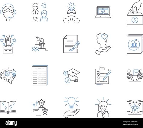 Social Entrepreneurship Outline Icons Collection Social