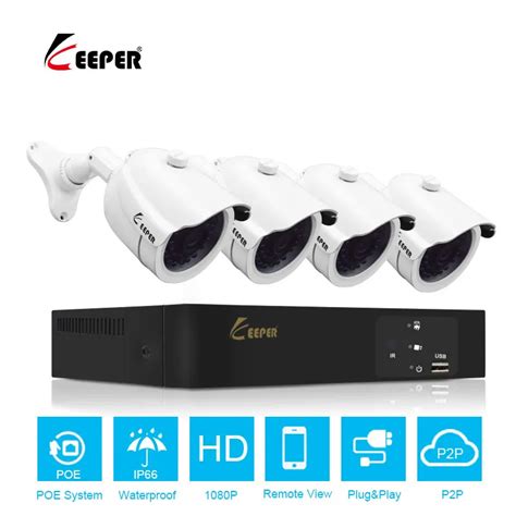 Keeper Ch Poe P Nvr Cctv System Mp Outdoor Ip Camera Hd P