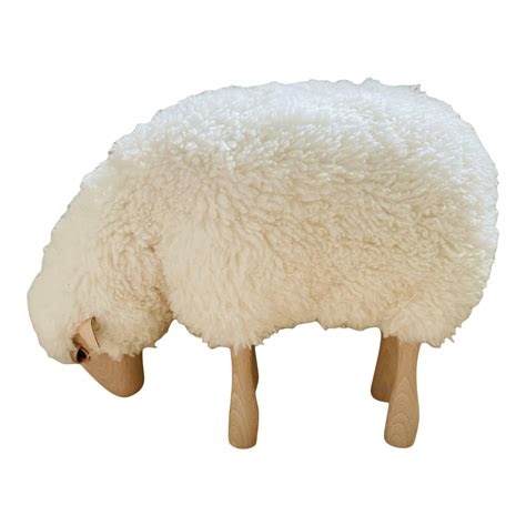 Lalanne Style Carved Wood Sheep Stool Chairish