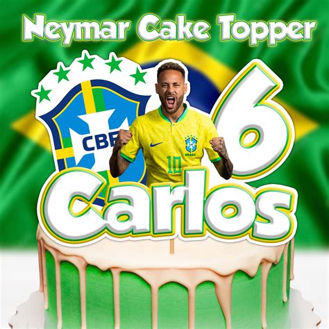 NEYMAR Cake Topper Neymar Happy Birthday Neymar Brasil - Etsy