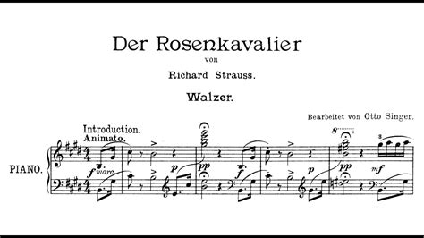 Richard Strauss Der Rosenkavalier Op Waltzes Arr Otto Singer