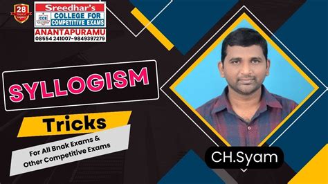 Syllogism Class 1 Reasoning Sreedhar SCCE Anantapuramu Coaching For