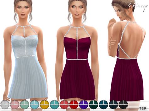 The Sims Resource Short Sweetheart Open Back Dress By Ekinege • Sims 4 Downloads