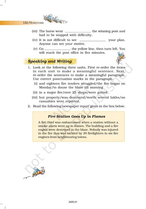 Fire Friend And Foe Ncert Book Of Class English Honeycomb