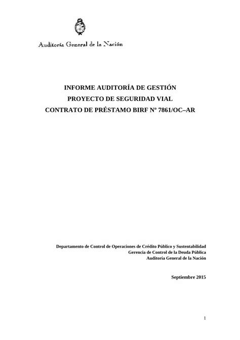 PDF INFORME AUDITORÍA DE GESTIÓN PROYECTO DE El proyecto no logró