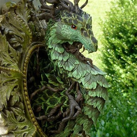 Green Forest Dragon Sculpture Figurine Resin Statue Wall Decoration fo ...