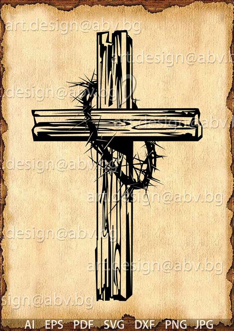 Tattoo Cross With Crown Of Thorns Drawing - Goimages Super