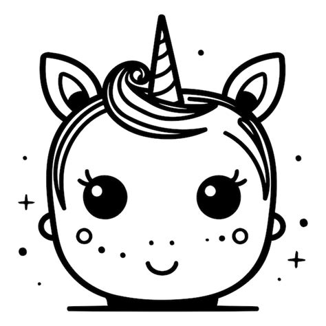 Premium Vector Cute Unicorn Hand Drawn Vector Illustration In Black