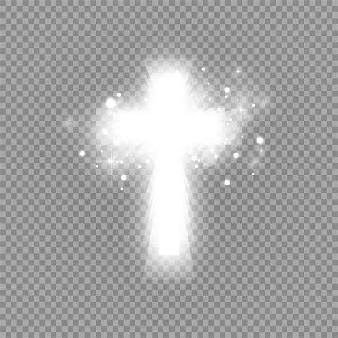 Shining White Cross And Sunlight Vector Art At Vecteezy