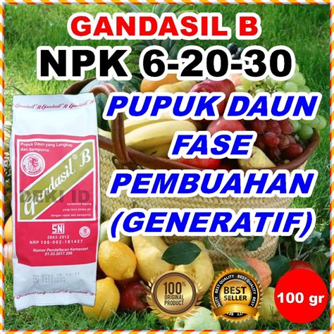 Jual Gandasil B Merah Gr Pupuk Buah Bunga Npk Generatif Nutrisi