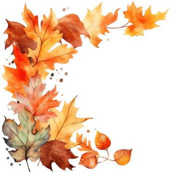 Watercolor Corner Autumn Watercolor Autumn Frame Png Transparent