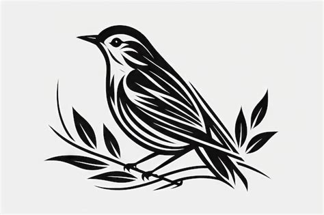 Premium Photo | Minimalist Graphic of a Simple Bird in Black and White