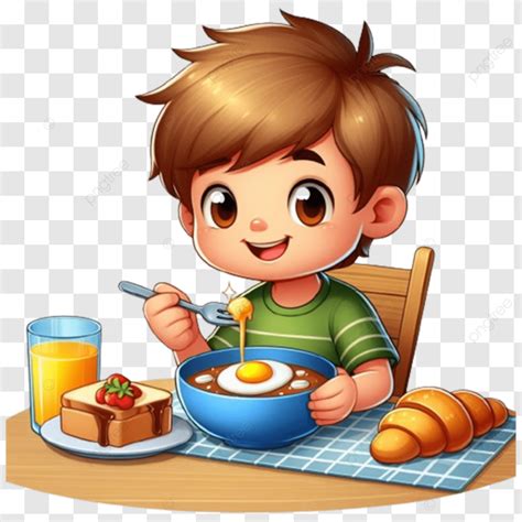 Cartoon Boy Eating Breakfast Boy Eating Breakfast Cartoon Boy Png