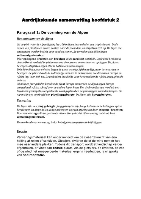 Samenvatting Ak Hoofdstuk Aardrijkskunde Samenvatting Hoofdstuk