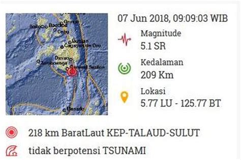 Gempa Sr Goyang Kepulauan Talaud